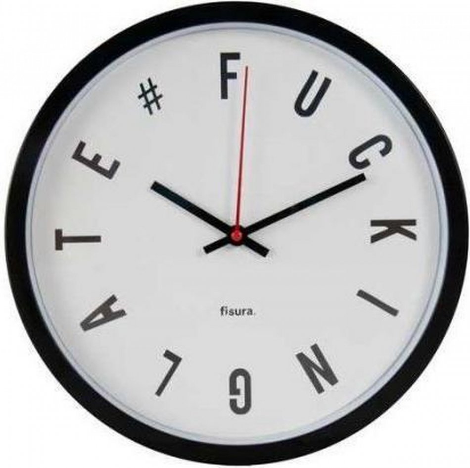 Fucking Late Wandklok Wit
