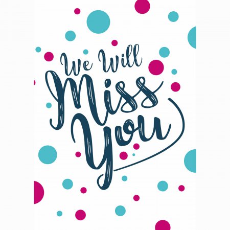 Collega We will miss you - purple & blue dots