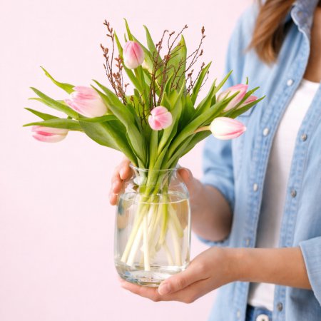 Tulpen Roze brievenbus